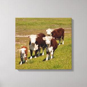 Impresión de lienzo de la familia de vacas
