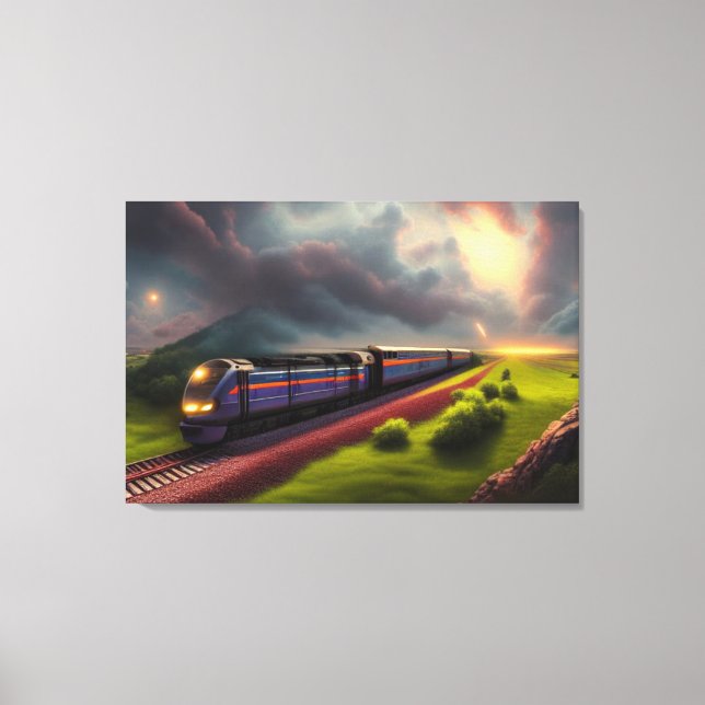 Impresión de lienzo de locomotor de tren (Anverso)
