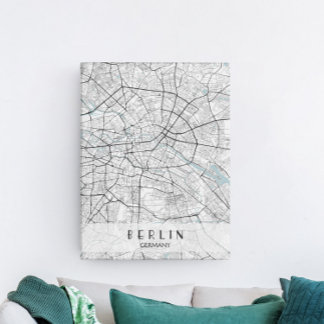 Impresión de lienzo de mapa de Alemania en Berlín