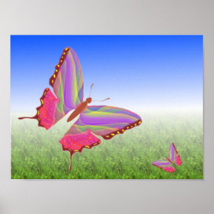 Impresión de lienzo de mariposa único