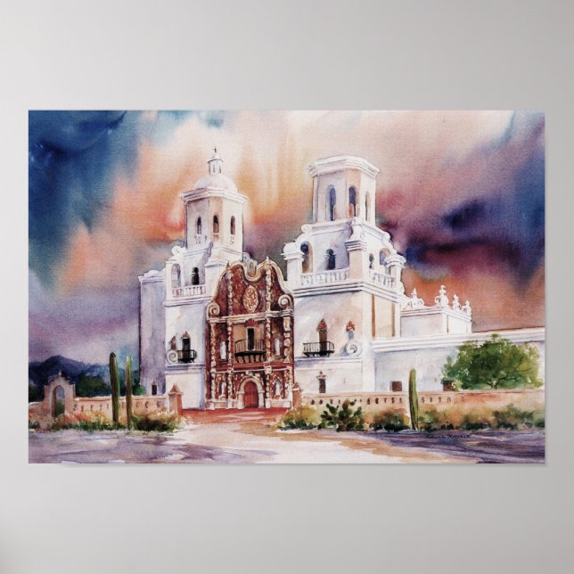 Impresión de lienzo de misión de San Xavier (Frente)