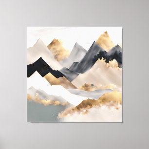 Impresión de lienzo de montaña abstracta de lujo
