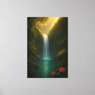 Impresión de lienzo de naturaleza de cascada majes