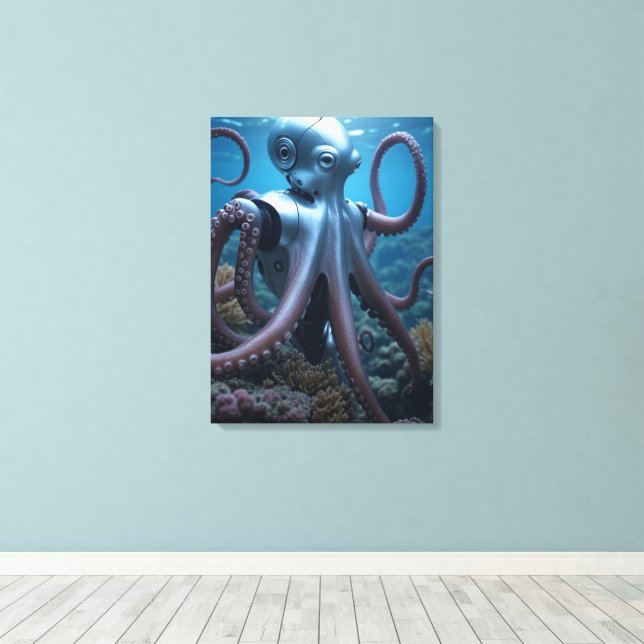 Impresión de lienzo de Octopus cibernético (Insitu (piso de madera))