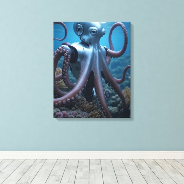 Impresión de lienzo de Octopus cibernético (Insitu (piso de madera))