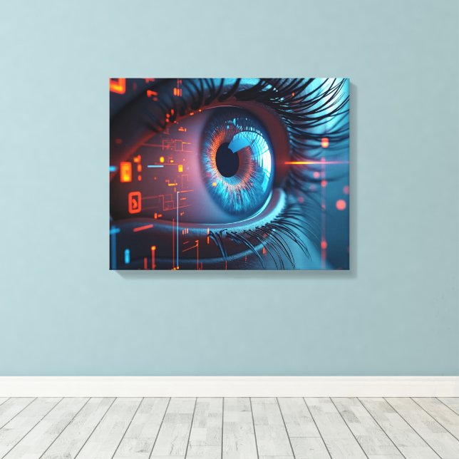 Impresión de lienzo de ojos cuánticos (Insitu (piso de madera))