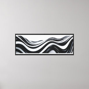 Impresión de lienzo de ondas abstractas en blanco 