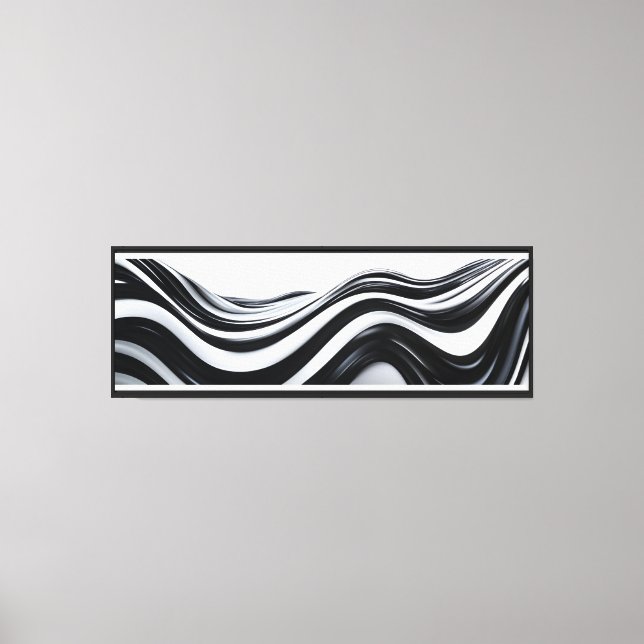 Impresión de lienzo de ondas abstractas en blanco  (Anverso)