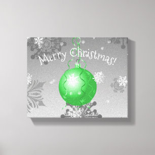 Impresión de lienzo de ornamentos de Navidad verde