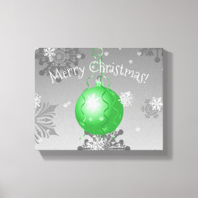 Impresión de lienzo de ornamentos de Navidad verde (Anverso)