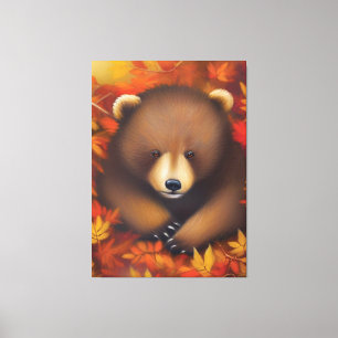 Impresión de lienzo de oso pequeño