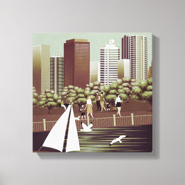 Impresión de lienzo de paisaje urbano (Anverso)