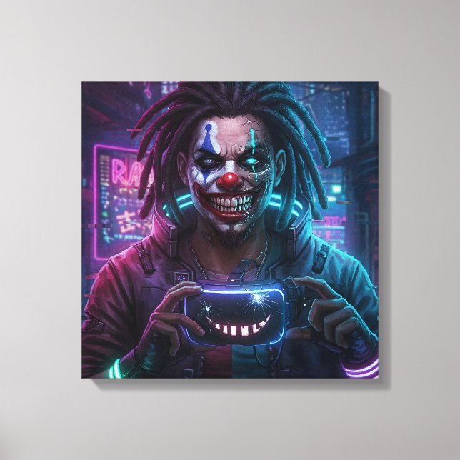 Impresión de lienzo de payaso de circuito (Anverso)