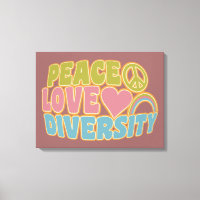 impresión de lienzo de PEACE LOVE DIVERSITY
