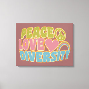 impresión de lienzo de PEACE LOVE DIVERSITY