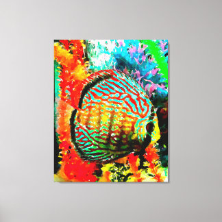 Impresión de lienzo de peces de acuario Discus