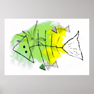 Impresión de lienzo de pescado primitivo