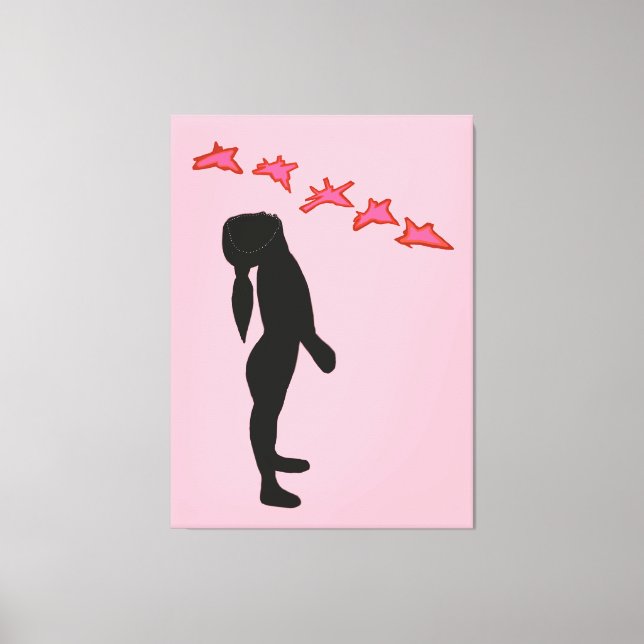 Impresión de lienzo de pintura abstracta sin guerr (Anverso)