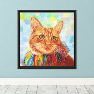 Impresión de lienzo de pintura de aceites felinos