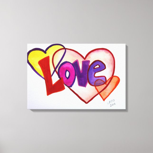 Impresión de lienzo de pintura de anillos de amor (Anverso)