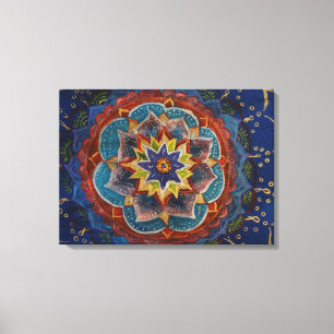 Impresión de lienzo de pintura de Mandala