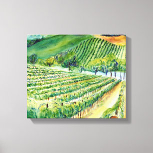 Impresión de lienzo de pintura de viñedos de Calif