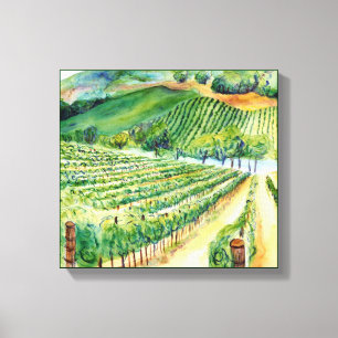 Impresión de lienzo de pintura de viñedos de Calif