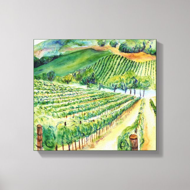 Impresión de lienzo de pintura de viñedos de Calif (Anverso)