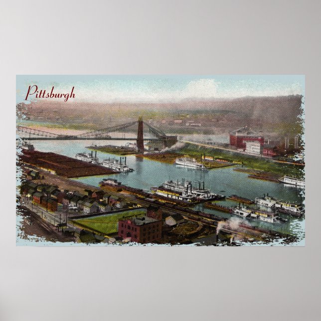 Impresión de lienzo de Pittsburgh de los años 1800 (Frente)