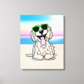 Impresión de lienzo de playa de perro de KiniArt G