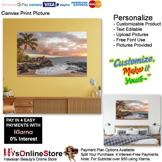 Impresión de lienzo de playa de Sunset 12 (Sunset Beach Canvas Print Picture 12.)