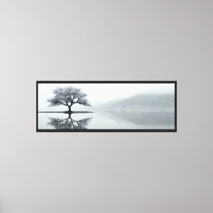 Impresión de lienzo de reflexión de árbol minimali