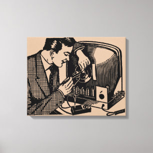 Impresión de lienzo de reparación de TV de Ilustra