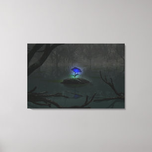 Impresión de lienzo de rosa azul