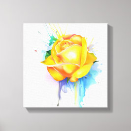 Impresión de lienzo de Rosa de pinturas de color d
