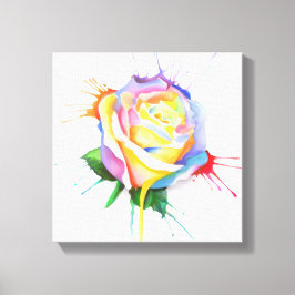 Impresión de lienzo de Rosa de pinturas de color d