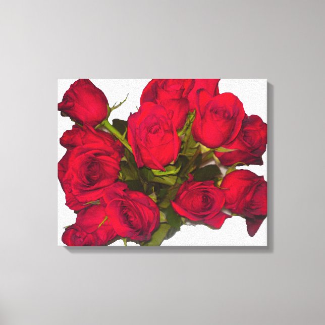 Impresión de lienzo de rosas rojas (Anverso)
