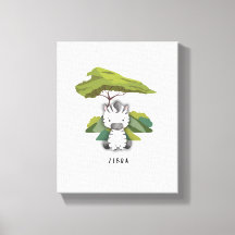 Impresión de lienzo de safari de cebra bebé