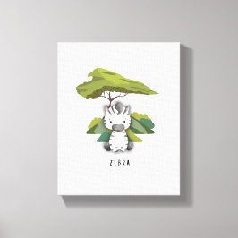 Impresión de lienzo de safari de cebra bebé