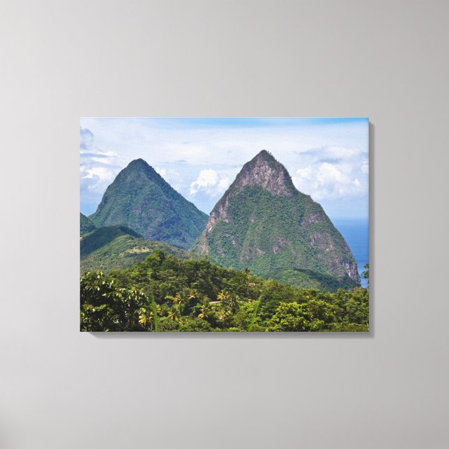 Impresión de lienzo de San Lucía Pitons (Anverso)