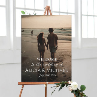 Impresión de lienzo de signo de bienvenida de boda