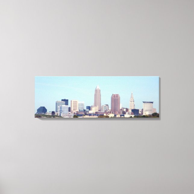 Impresión de lienzo de skyline clásico de Clevelan (Anverso)