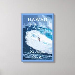 Impresión de lienzo de surf de cosecha de Hawaii