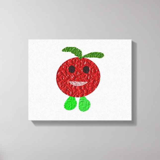 Impresión de lienzo de tomate feliz (Anverso)