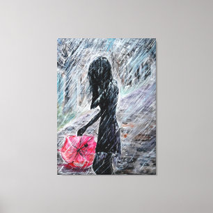 Impresión de lienzo de tormenta de lluvia para muj