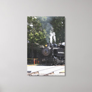 Impresión de lienzo de tren de motor de vapor
