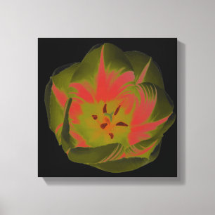 Impresión de lienzo de tulipán rojo sombrío gótico