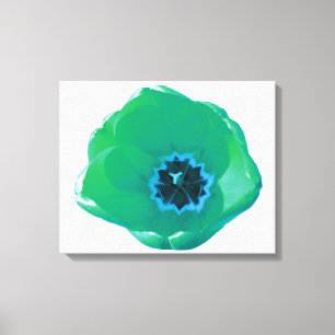 Impresión de lienzo de tulipán verde y azul
