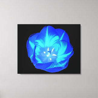 Impresión de lienzo de tulipano azul brillante