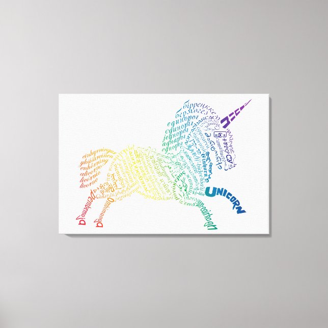 Impresión de lienzo de unicornio en arco iris mund (Anverso)